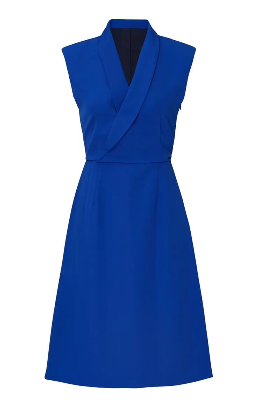 OF MERCER Allen V Neck Midi Dress in Royal Cobalt Blue Dress // 2